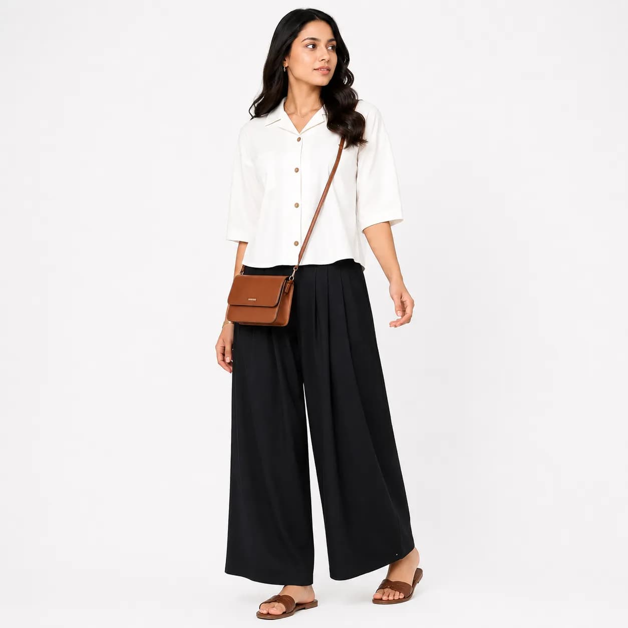 Premium Pleated Wide Leg Palazzo Pant